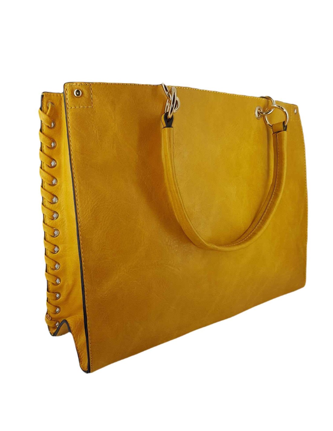 Bolso mujer shopping bag amarillo grande París