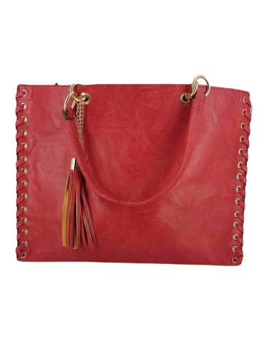 Bolso mujer shopping bag rojo grande París