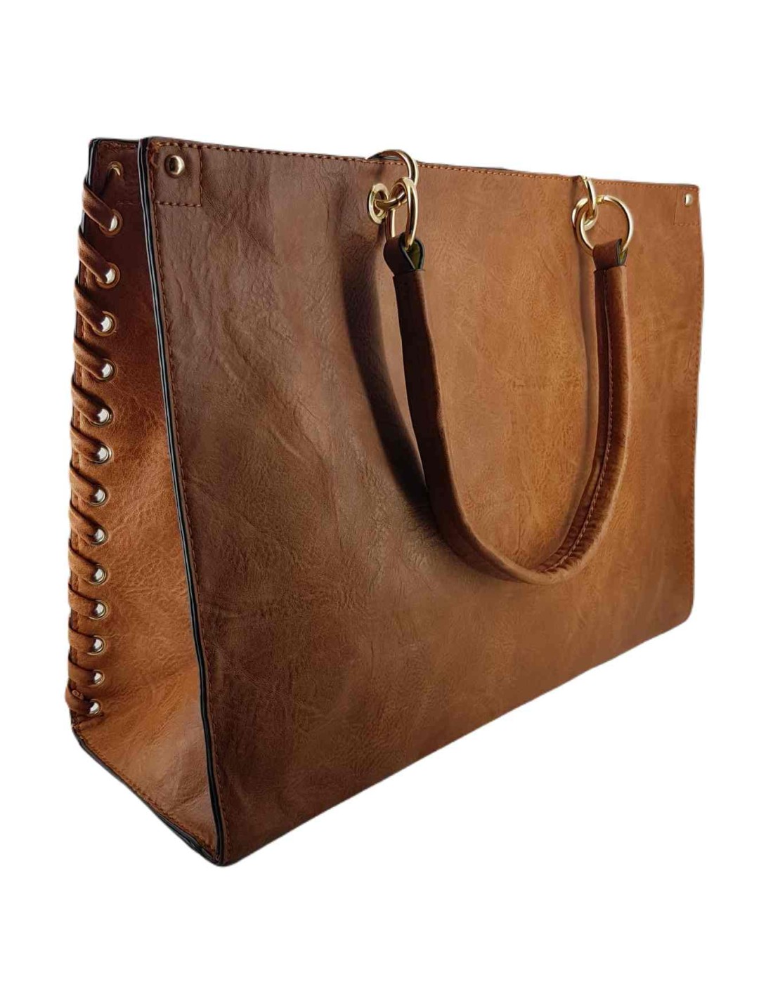 Bolso mujer shopping bag marrón grande París
