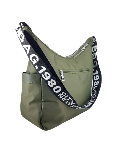 Bolso hobo nylon mujer caqui Turín