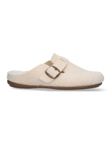 Zueco plano ancho mujer ever beige