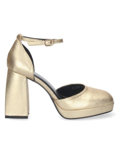 Zapato tacón alto plataforma mujer larisa oro